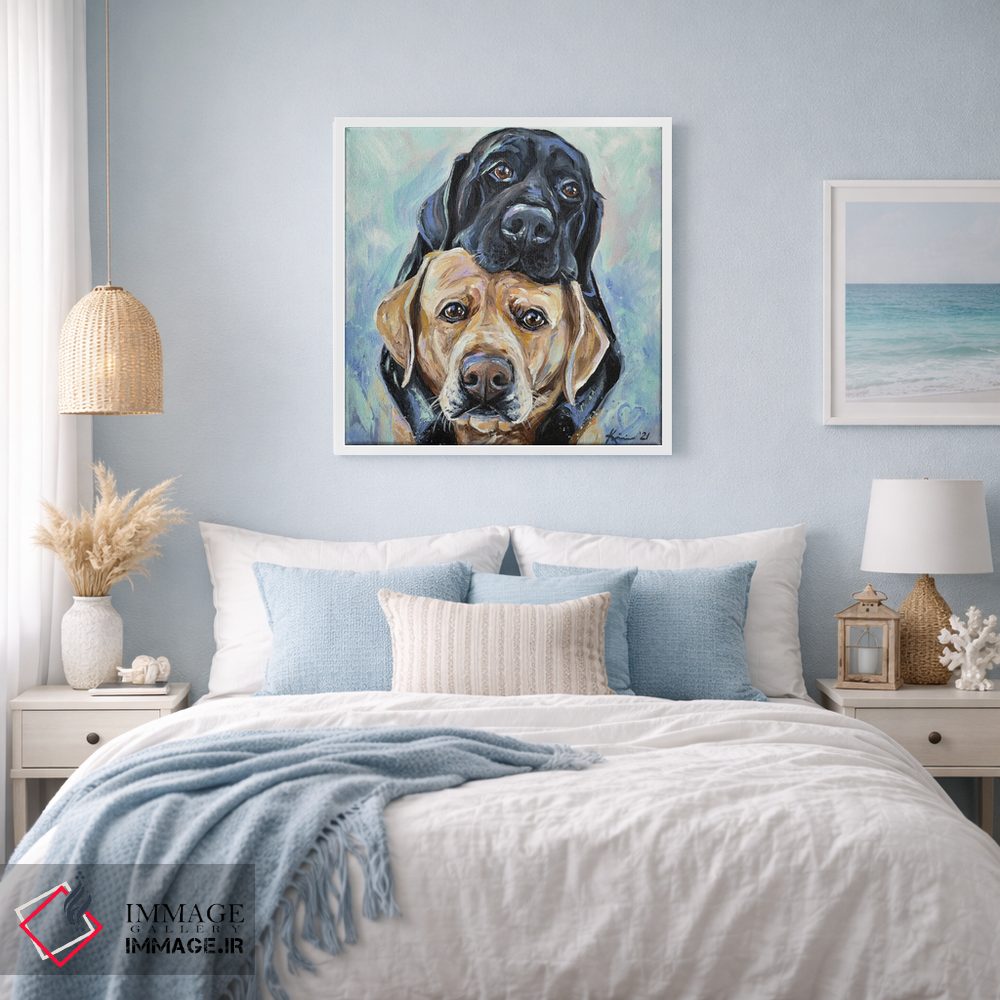 تابلو دکوراتیو عشق توله سگ ها اثر لینزی کیوی - D1W