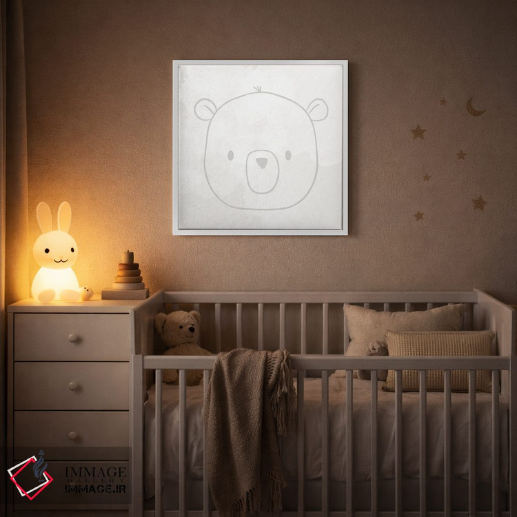 تابلو مینیمال خرس نرم و بامزه اثر لیدی لوئیز دیزاینز - D3W