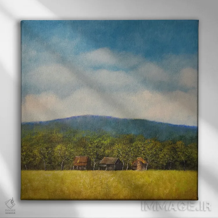 تابلو دکوراتیو دامنه کوه اثر شریل میلر لکی - نمای روبهرو روی دیوار