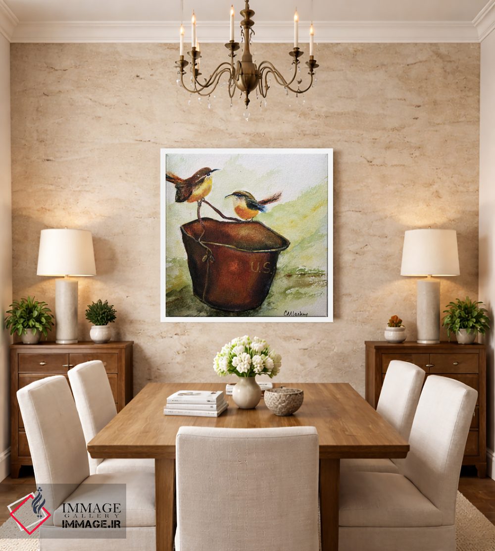 تابلو دکوراتیو فنچ ها اثر شریل میلر لکی - D3W
