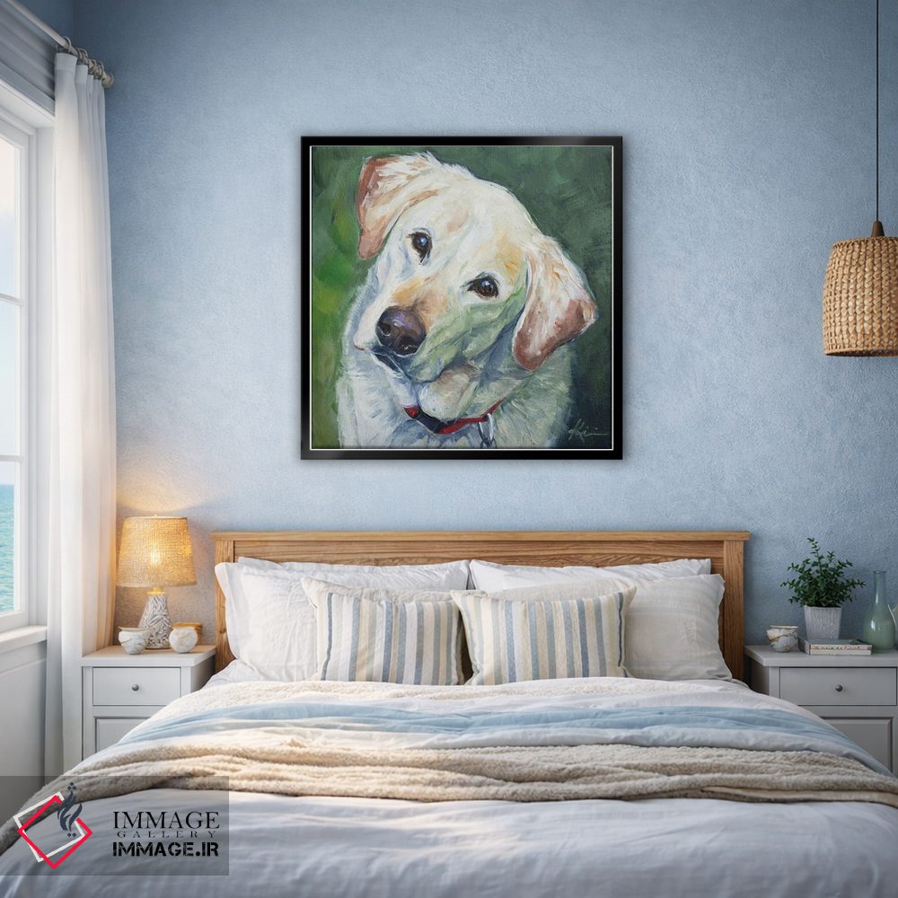 تابلو دکوراتیو لابرادور زرد اثر لینزی کیوی - D2B