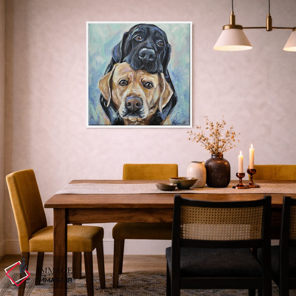 تابلو دکوراتیو عشق توله سگ ها اثر لینزی کیوی - D4W