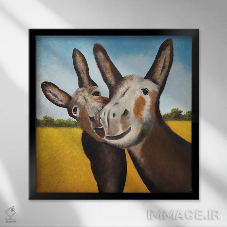 تابلو دکوراتیو جک و جنی اثر شریل میلر لکی - نمای قابدار مشکی