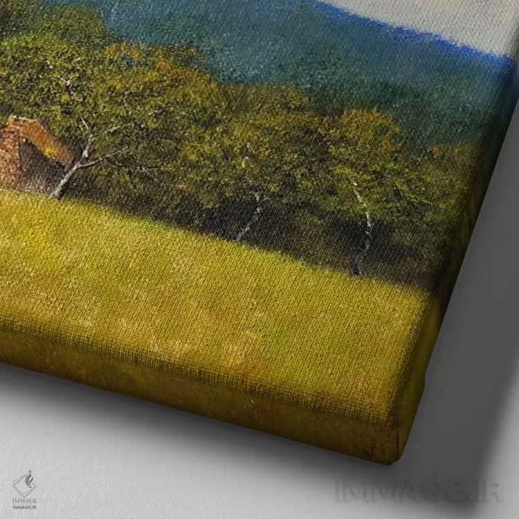 تابلو دکوراتیو دامنه کوه اثر شریل میلر لکی - نمای نزدیک بافت بوم