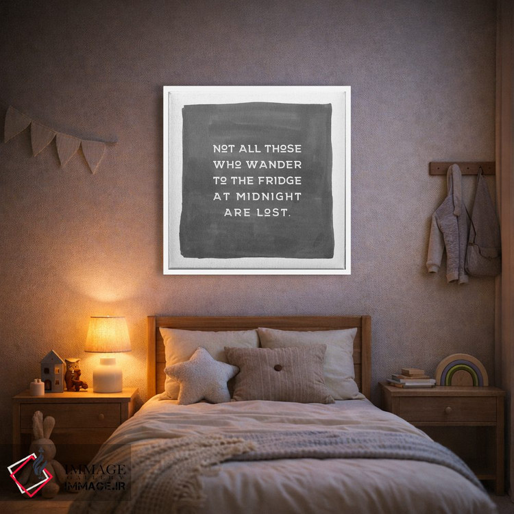 تابلو مینیمال سر زدن به یخچال در نیمه شب اثر لیدی لوئیز دیزاینز - D1W