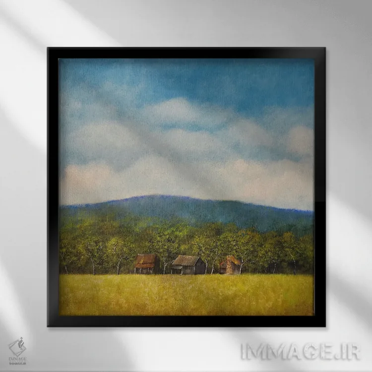 تابلو دکوراتیو دامنه کوه اثر شریل میلر لکی - نمای قابدار مشکی