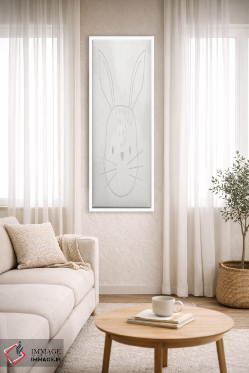 تابلو مینیمال خرگوش نرم و بامزه اثر لیدی لوئیز دیزاینز - D3W
