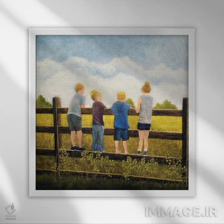 تابلو دکوراتیو منظره از کنار حصار اثر شریل میلر لکی - نمای قابدار سفید