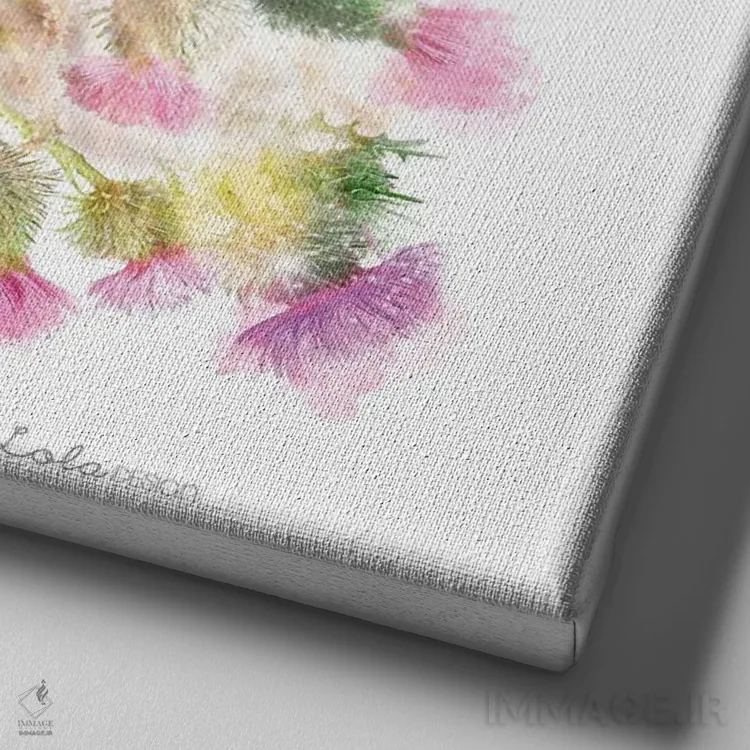 تابلو دکوراتیو گاو کوهستانی گیاهی حیات وحش اثر لولا دیزاین - نمای نزدیک بافت بوم