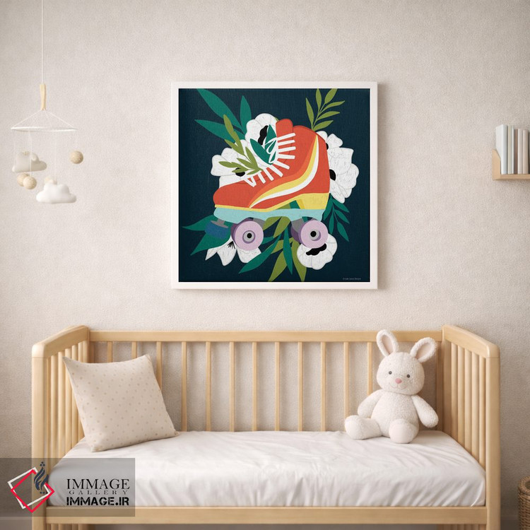 تابلو دکوراتیو اسکیت رولر رترو شماره یک اثر لیدی لوئیز دیزاینز - D1W