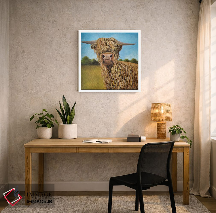 تابلو دکوراتیو گاو اسکاتلندی اثر شریل میلر لکی - D5W