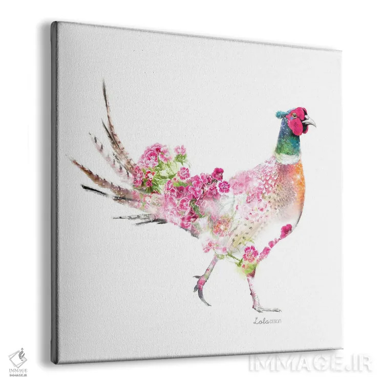 تابلو دکوراتیو قرقاول گیاهی حیات وحش اثر لولا دیزاین - نمای پرسپکتیو محصول