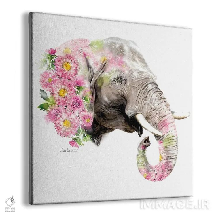 تابلو دکوراتیو فیل گیاهی حیات وحش اثر لولا دیزاین - نمای پرسپکتیو محصول