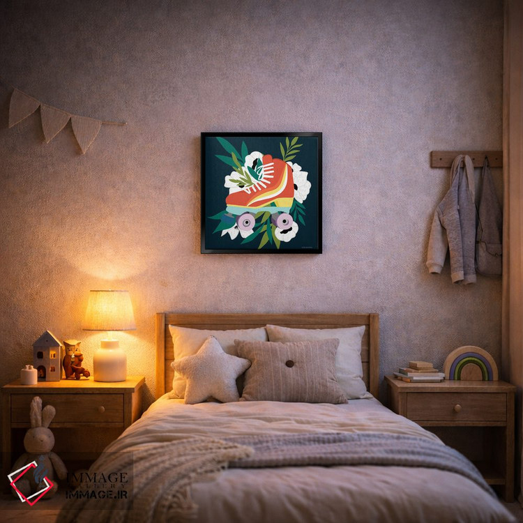 تابلو دکوراتیو اسکیت رولر رترو شماره یک اثر لیدی لوئیز دیزاینز - D5B