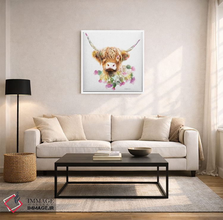 تابلو دکوراتیو گاو کوهستانی گیاهی حیات وحش اثر لولا دیزاین - D2W