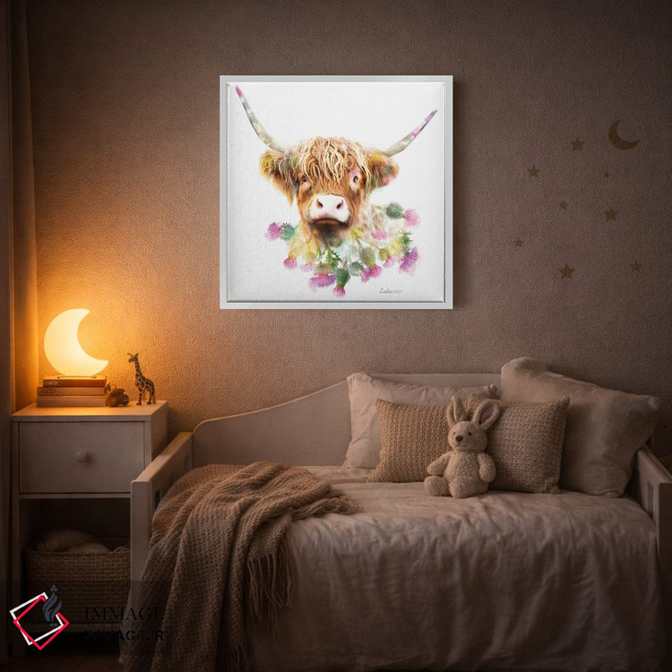 تابلو دکوراتیو گاو کوهستانی گیاهی حیات وحش اثر لولا دیزاین - D4W