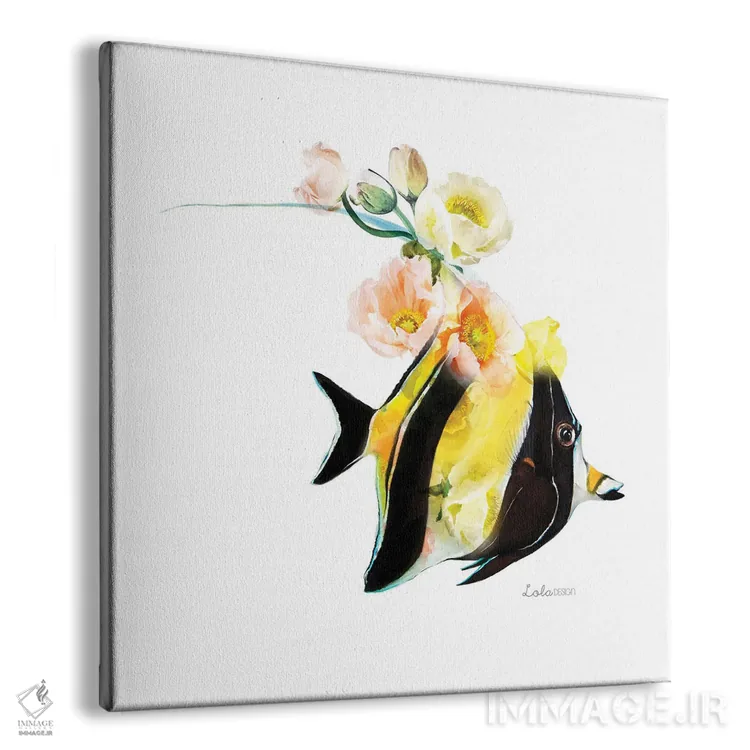 تابلو دکوراتیو ماهی معشوق موری یا آیدول گیاهی حیات وحش اثر لولا دیزاین - نمای پرسپکتیو محصول