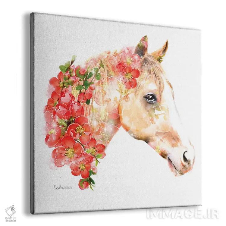 تابلو دکوراتیو اسب گیاهی حیات وحش اثر لولا دیزاین - نمای پرسپکتیو محصول