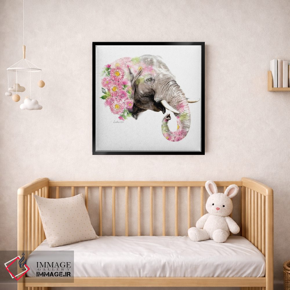 تابلو دکوراتیو فیل گیاهی حیات وحش اثر لولا دیزاین - D2B