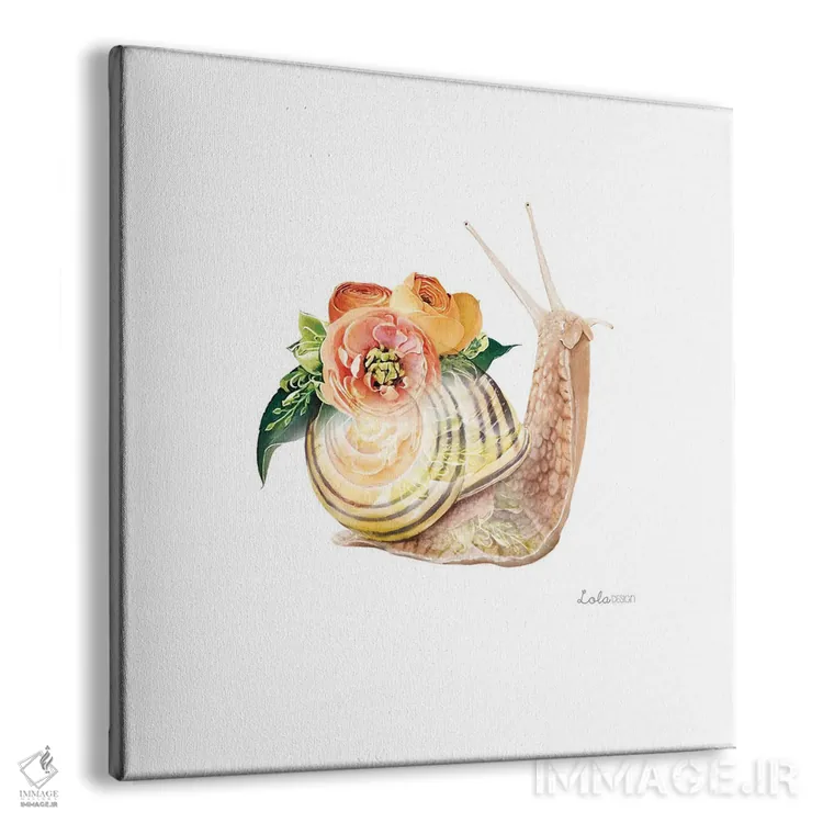 تابلو دکوراتیو حلزون گیاهی حیات وحش اثر لولا دیزاین - نمای پرسپکتیو محصول