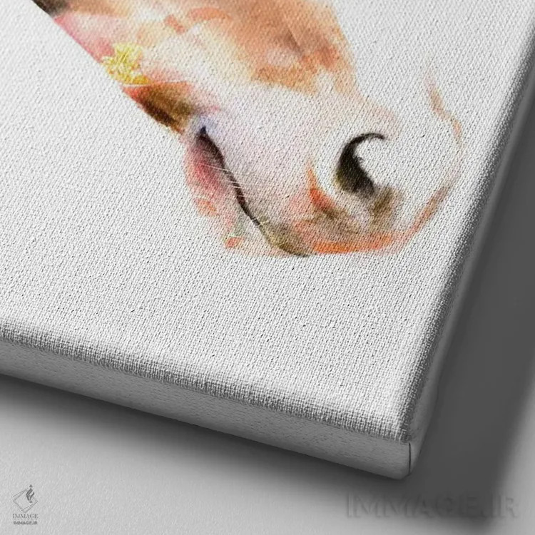 تابلو دکوراتیو اسب گیاهی حیات وحش اثر لولا دیزاین - نمای نزدیک بافت بوم