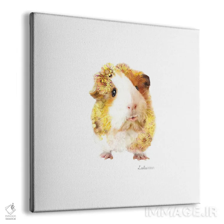 تابلو دکوراتیو خوکچه هندی گیاهی حیات وحش اثر لولا دیزاین - نمای پرسپکتیو محصول