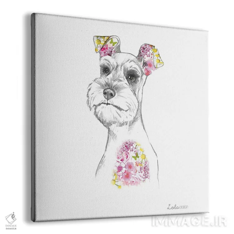 تابلو دکوراتیو پرتره سگ اشناوزر اثر لولا دیزاین - نمای پرسپکتیو محصول