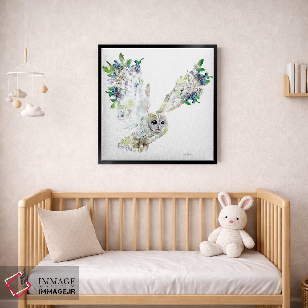 تابلو دکوراتیو جغد گیاهی حیات وحش اثر لولا دیزاین - D2B