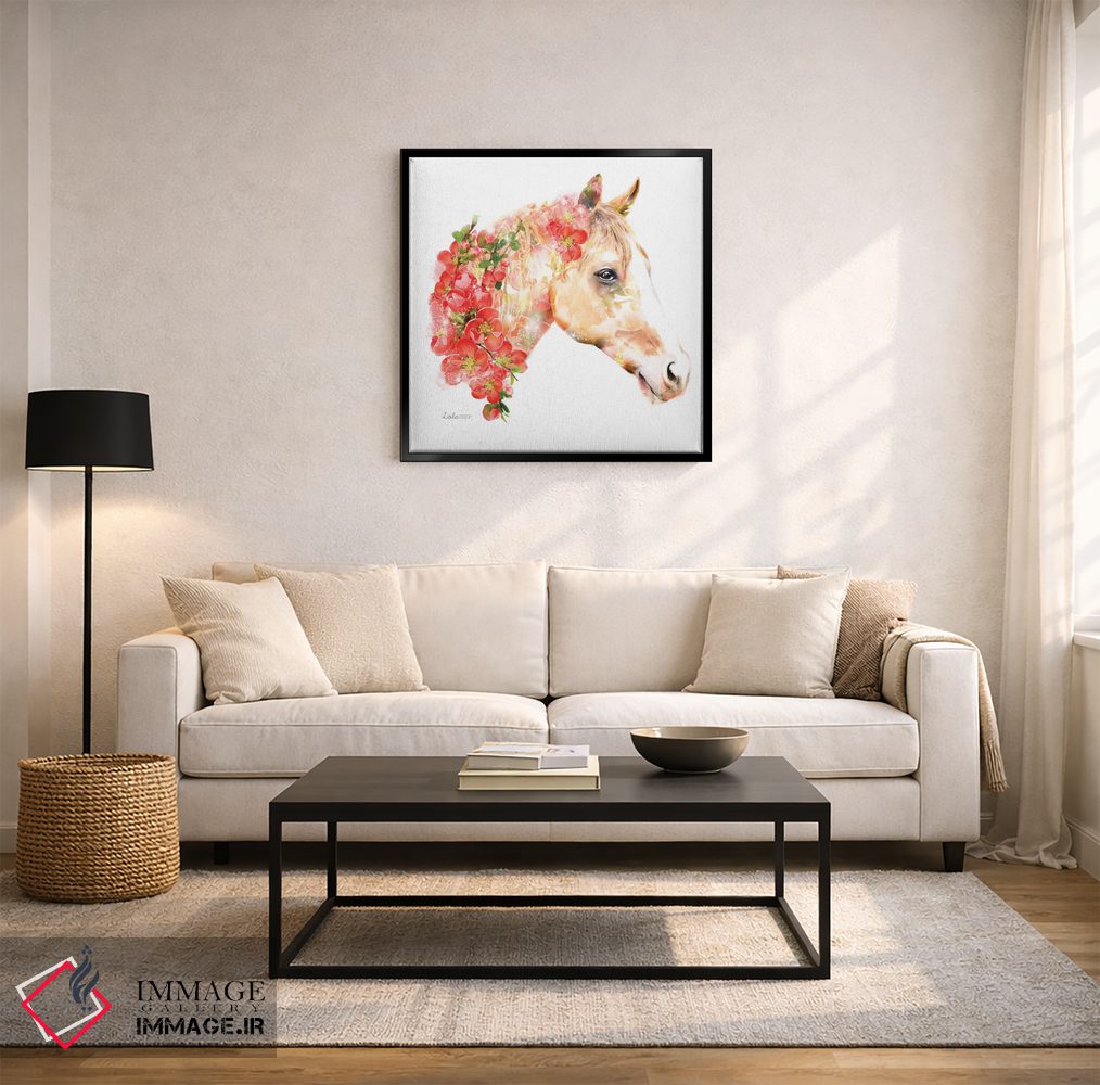 تابلو دکوراتیو اسب گیاهی حیات وحش اثر لولا دیزاین - D4B