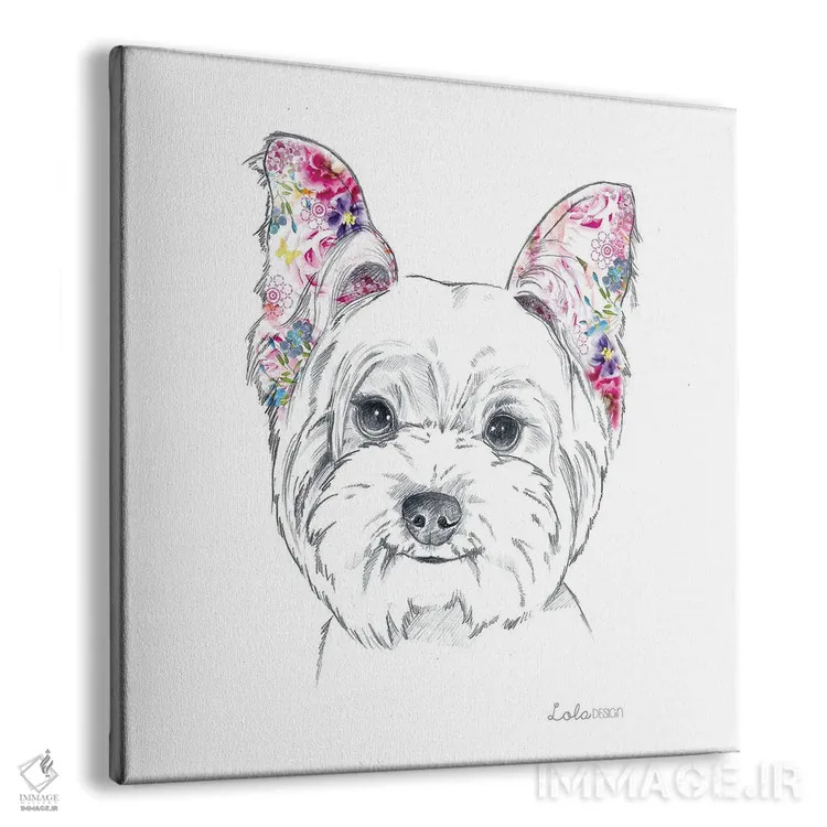 تابلو دکوراتیو پرتره سگ وستی اثر لولا دیزاین - نمای پرسپکتیو محصول