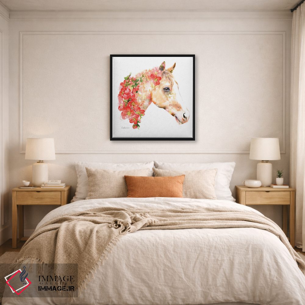 تابلو دکوراتیو اسب گیاهی حیات وحش اثر لولا دیزاین - D6B