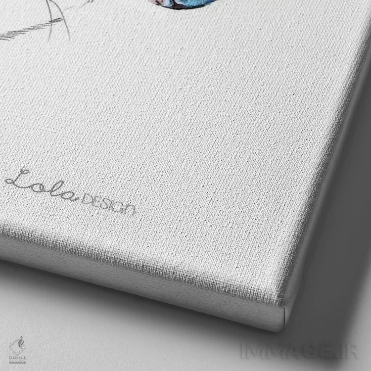 تابلو دکوراتیو پرتره سگ پاگ اثر لولا دیزاین - نمای نزدیک بافت بوم