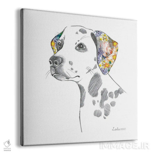تابلو دکوراتیو پرتره سگ دالماتین اثر لولا دیزاین - نمای پرسپکتیو محصول