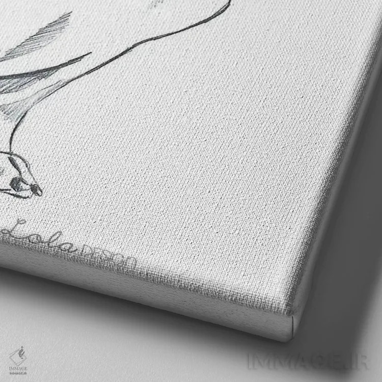 تابلو دکوراتیو پرتره سگ داشهوند اثر لولا دیزاین - نمای نزدیک بافت بوم