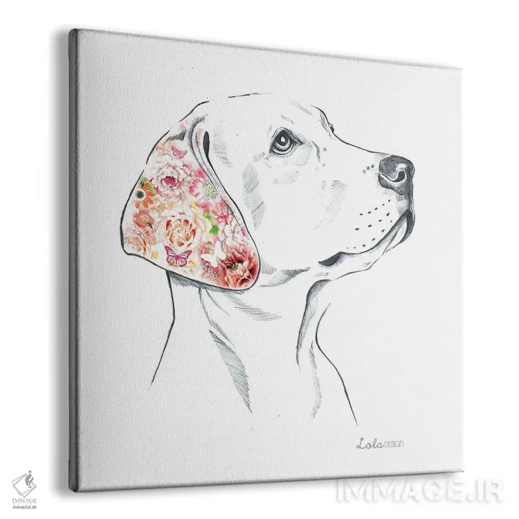تابلو دکوراتیو پرتره سگ لابرادور اثر لولا دیزاین - نمای پرسپکتیو محصول