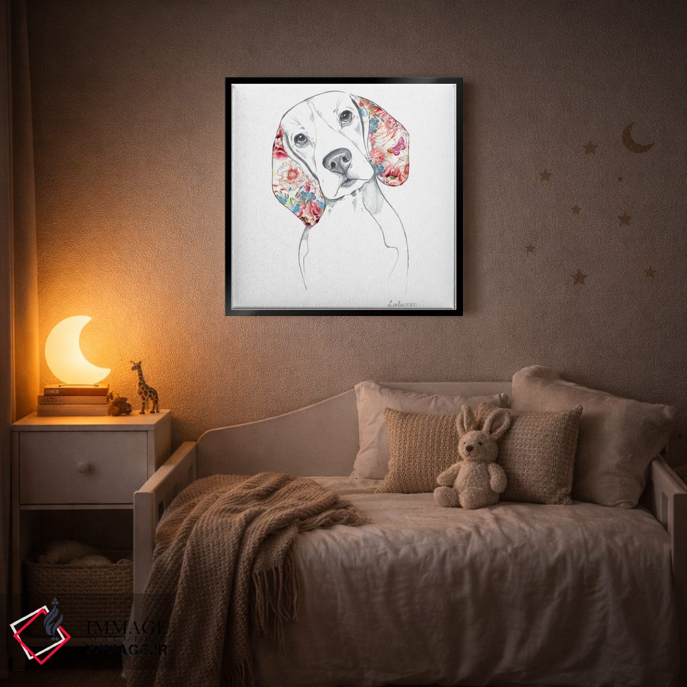 تابلو دکوراتیو پرتره سگ بیگل اثر لولا دیزاین - D3B