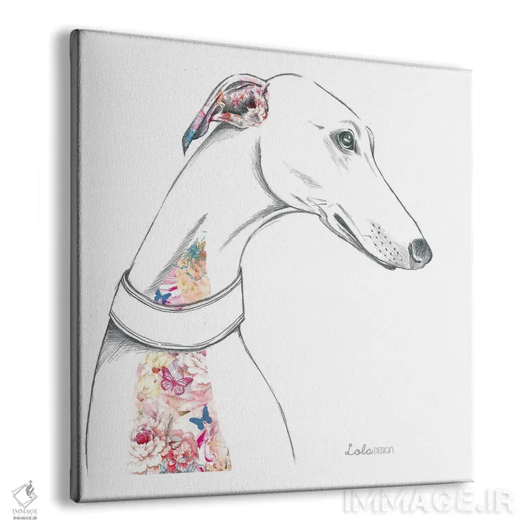 تابلو دکوراتیو پرتره سگ گری هوند اثر لولا دیزاین - نمای پرسپکتیو محصول