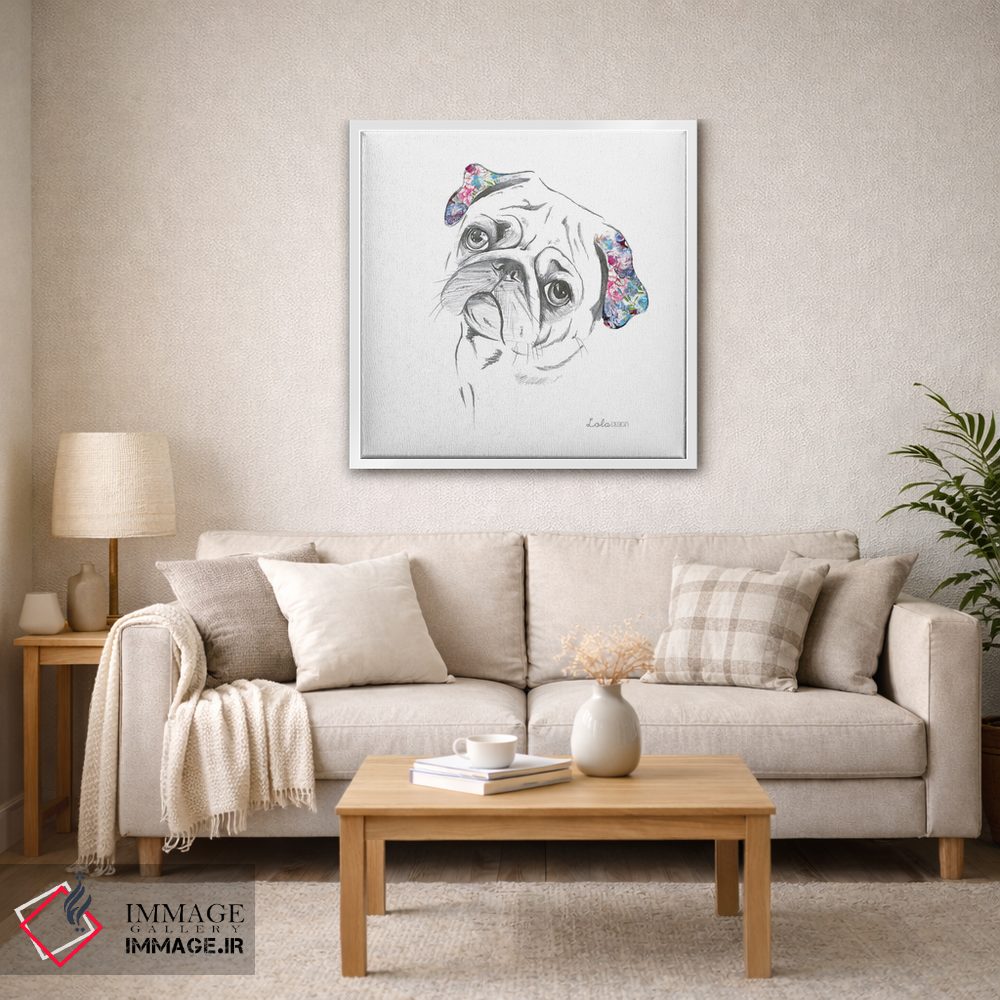 تابلو دکوراتیو پرتره سگ پاگ اثر لولا دیزاین - D3W