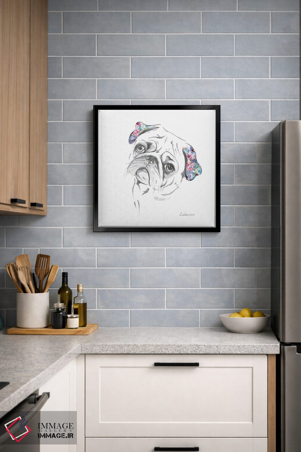 تابلو دکوراتیو پرتره سگ پاگ اثر لولا دیزاین - D5B