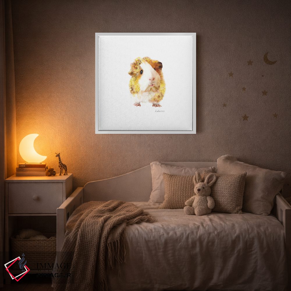 تابلو دکوراتیو خوکچه هندی گیاهی حیات وحش اثر لولا دیزاین - D3W