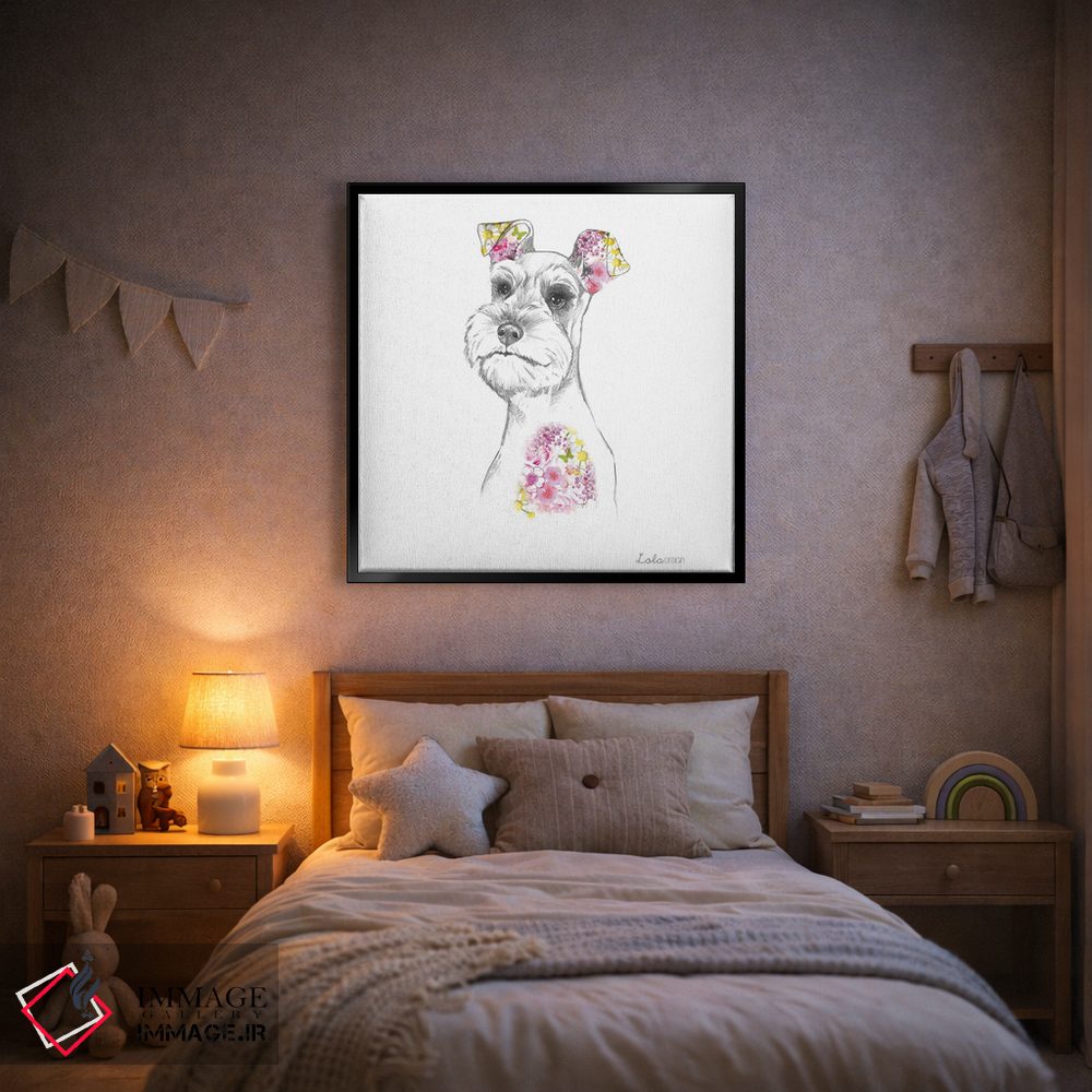 تابلو دکوراتیو پرتره سگ اشناوزر اثر لولا دیزاین - D2B