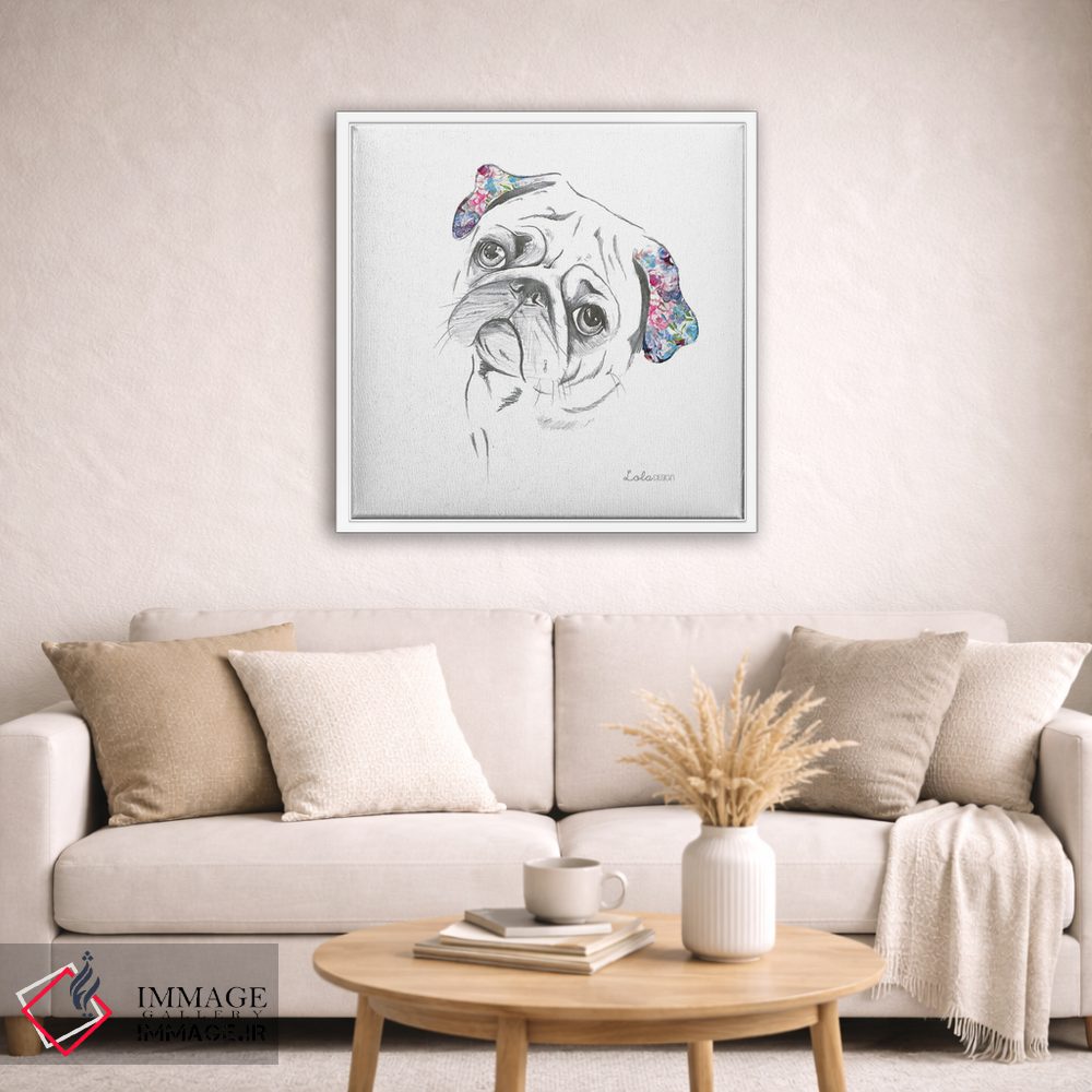 تابلو دکوراتیو پرتره سگ پاگ اثر لولا دیزاین - D4W