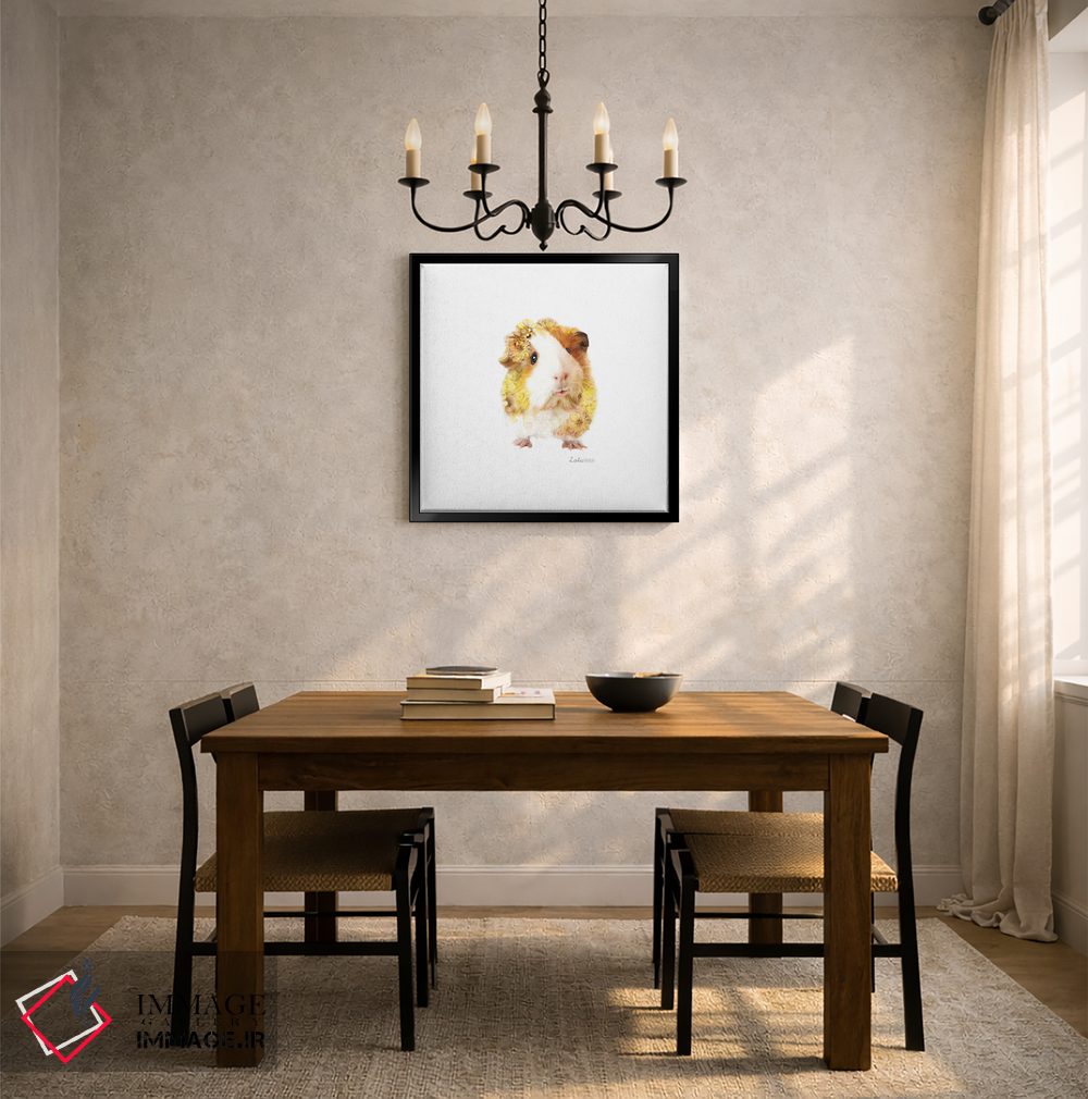 تابلو دکوراتیو خوکچه هندی گیاهی حیات وحش اثر لولا دیزاین - D6B
