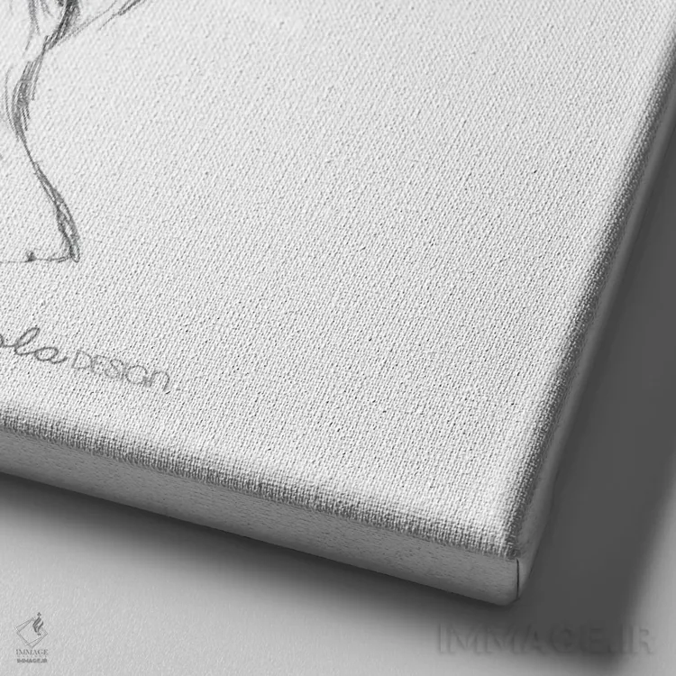 تابلو دکوراتیو پرتره سگ داشهوند مو سیمی اثر لولا دیزاین - نمای نزدیک بافت بوم