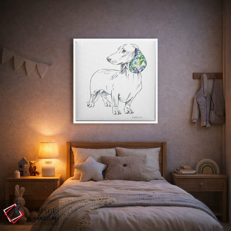 تابلو دکوراتیو پرتره سگ داشهوند اثر لولا دیزاین - D1W