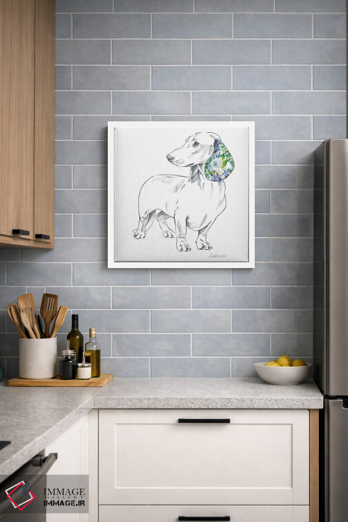 تابلو دکوراتیو پرتره سگ داشهوند اثر لولا دیزاین - D4W