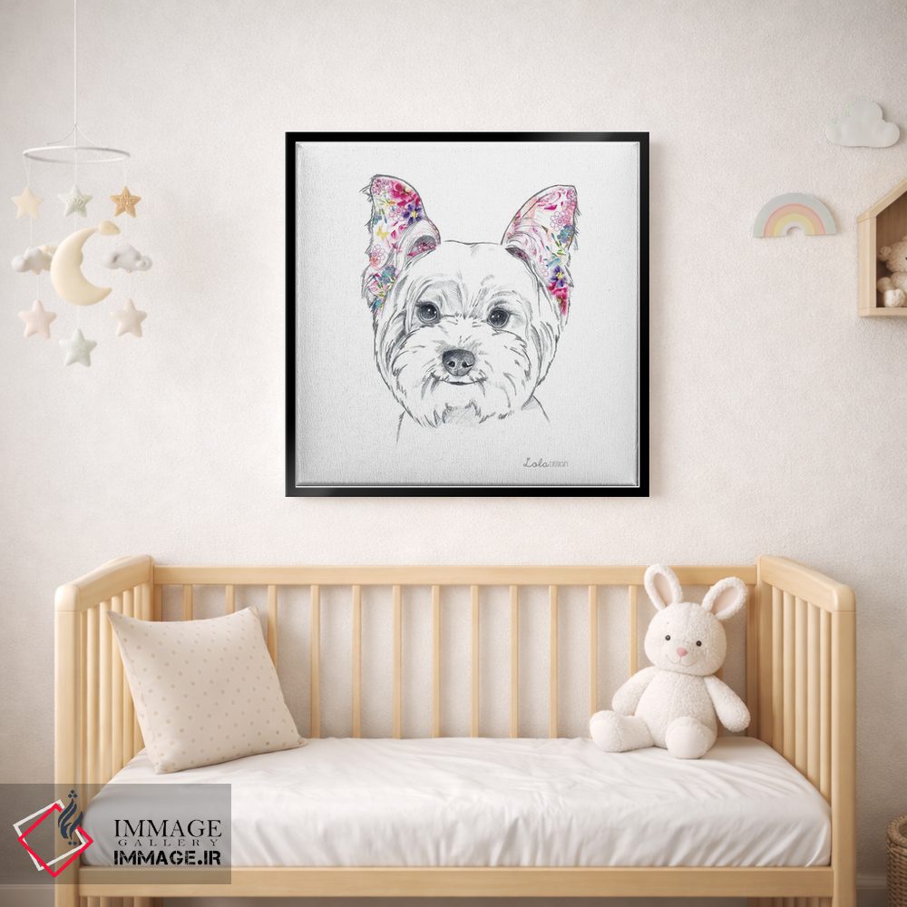 تابلو دکوراتیو پرتره سگ وستی اثر لولا دیزاین - D2B
