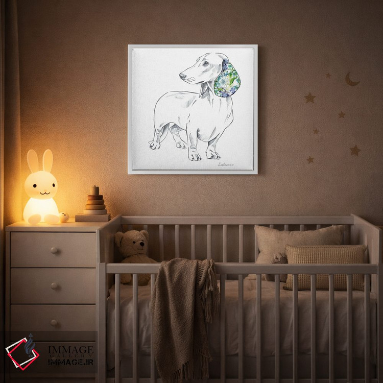 تابلو دکوراتیو پرتره سگ داشهوند اثر لولا دیزاین - D3W