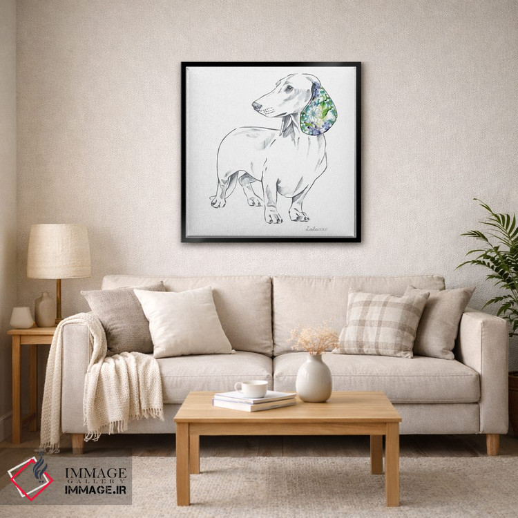 تابلو دکوراتیو پرتره سگ داشهوند اثر لولا دیزاین - D5B
