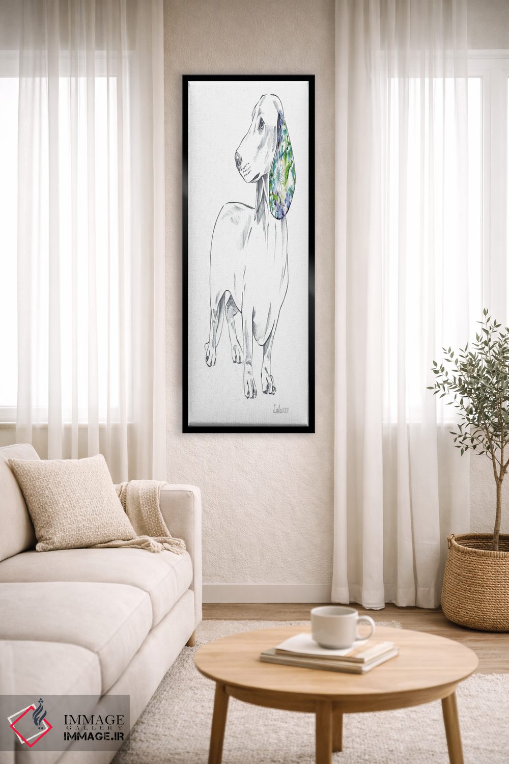 تابلو دکوراتیو پرتره سگ داشهوند اثر لولا دیزاین - D6B